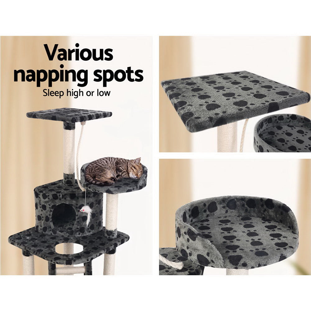 i.Pet Cat Tree 120cm Tower Scratching Post Scratcher Trees Bed Wood Condo Toys Bed - Pet And Farm 
