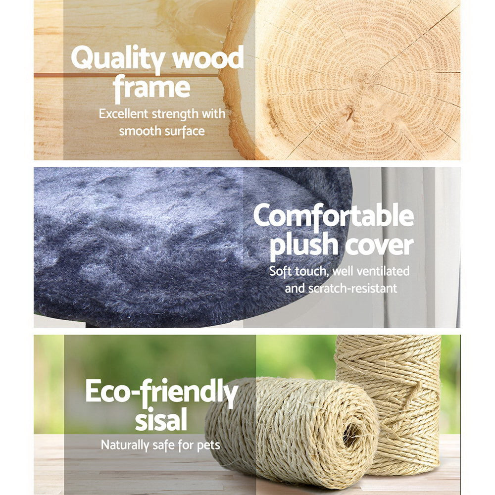 i.Pet Cat Tree 100cm Scratching Post Scratcher Tower Wood Condo House Trees Bed - Pet And Farm 