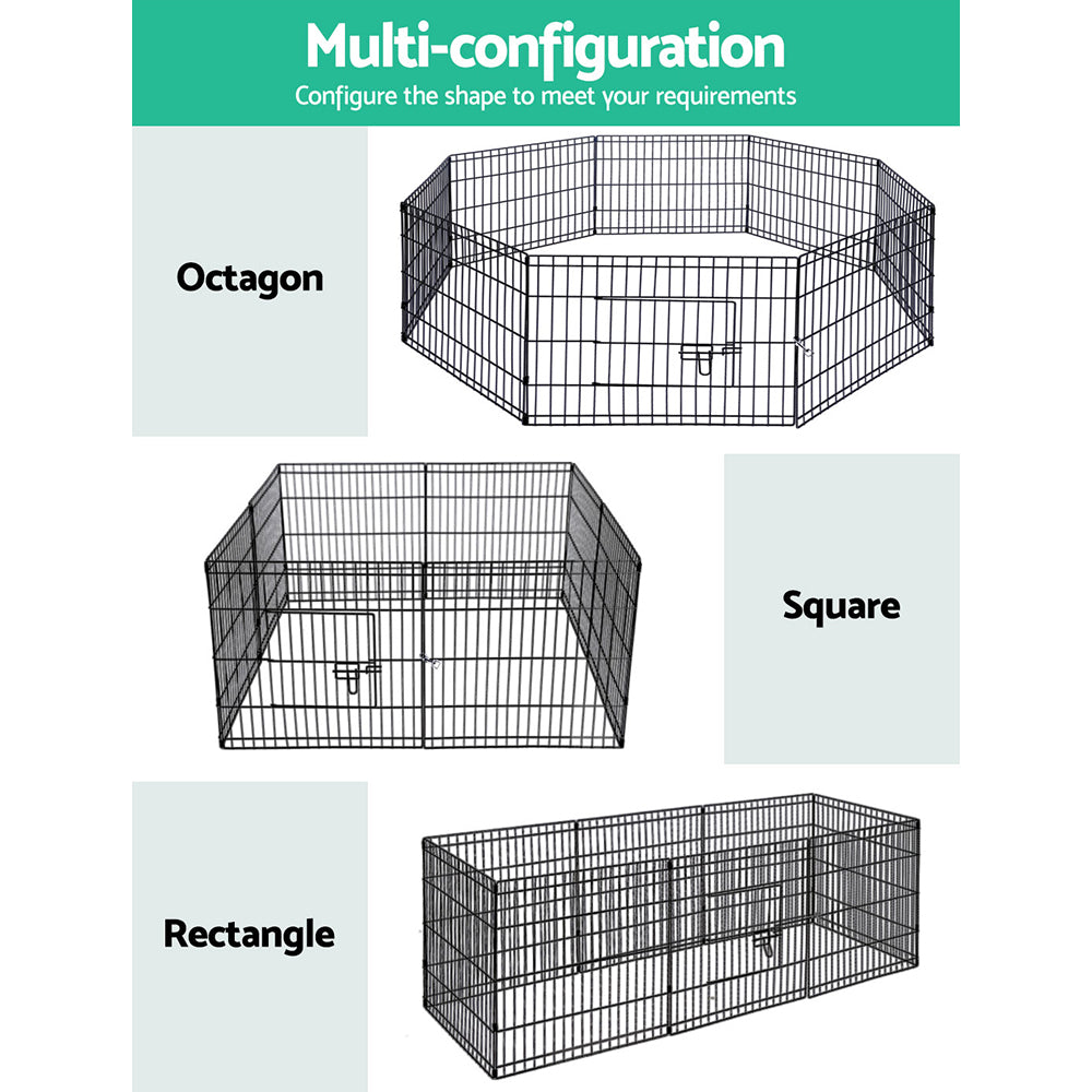 i.Pet 2X24" 8 Panel Pet Dog Playpen Puppy Exercise Cage Enclosure Fence Play Pen - Pet And Farm 