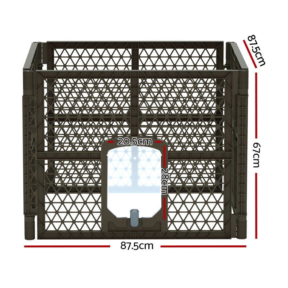 i.Pet Pet Dog Playpen Enclosure 4 Panel Fence Puppy Cage Plastic Play Pen Fold - Pet And Farm 