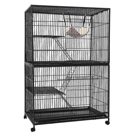 i.Pet 4 Level Rabbit Cage Bird Ferret Parrot Aviary Cat Hamster Castor 142cm - Pet And Farm