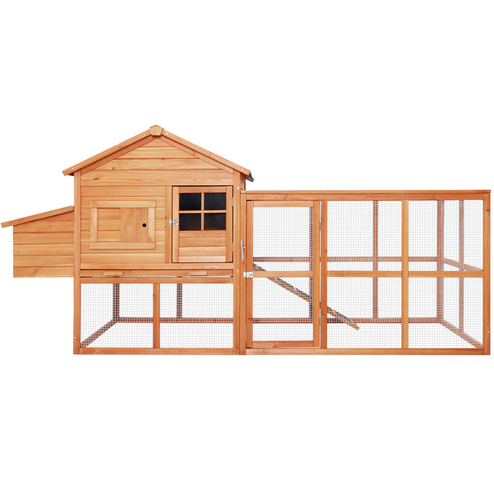 i.Pet Chicken Coop Coops Wooden Rabbit Hutch Hen Chook House Ferret Large Run XL - Pet And Farm 