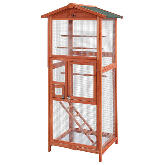 i.Pet Bird Cage Wooden Pet Cages Aviary Large Carrier Travel Canary Cockatoo Parrot XL - Pet And Farm
