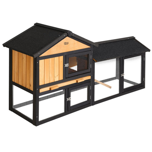 i.Pet Chicken Coop Rabbit Hutch Wooden Cage Pet Hutch 165cm x 52cm x 86cm - Pet And Farm 