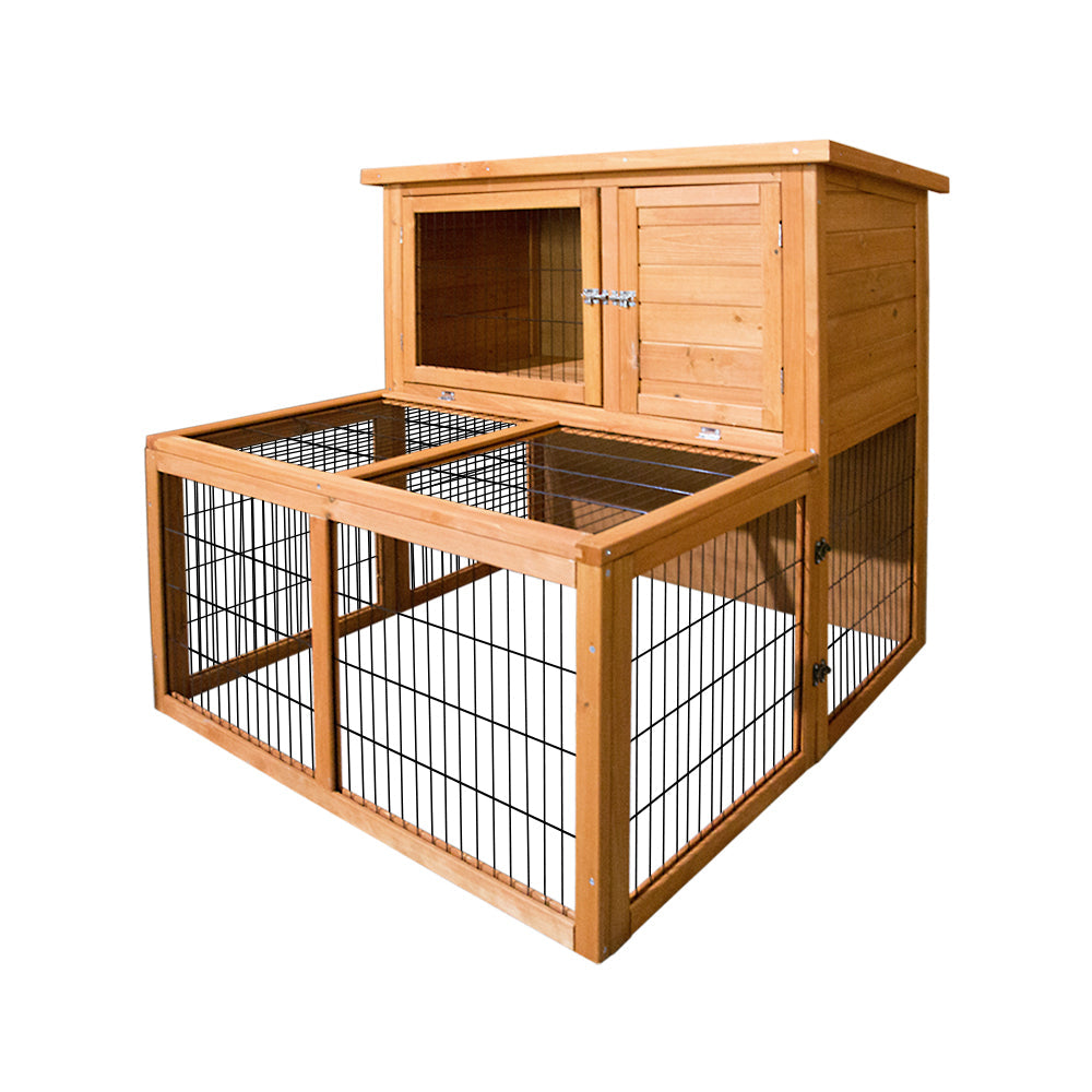 i.Pet Rabbit Hutch Wooden Pet Chicken Coop 100cm Tall - Pet And Farm 