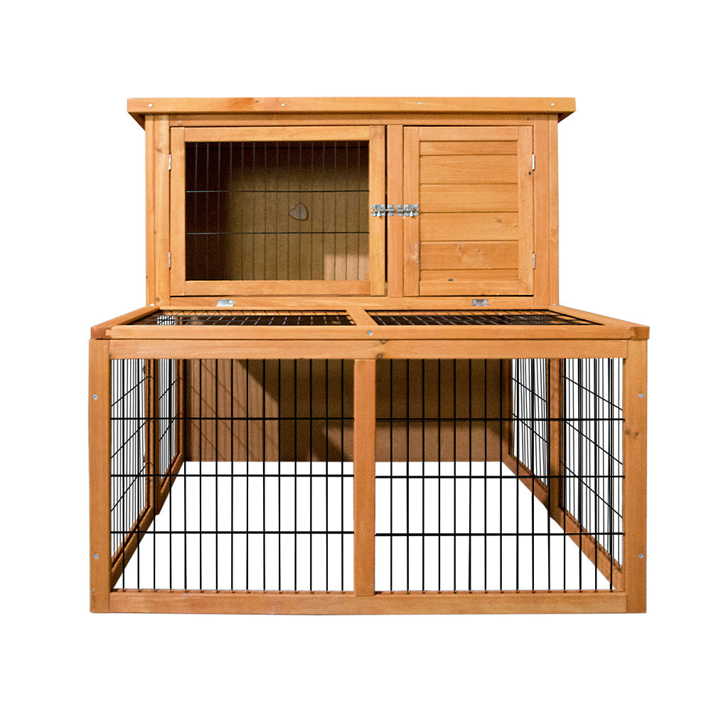 i.Pet Rabbit Hutch Wooden Pet Chicken Coop 100cm Tall - Pet And Farm 