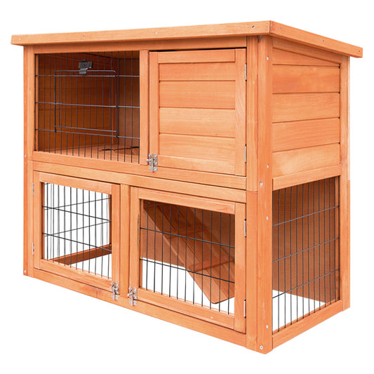 i.Pet Rabbit Hutch Hutches Large Metal Run Wooden Cage Chicken Coop Guinea Pig - Pet And Farm 