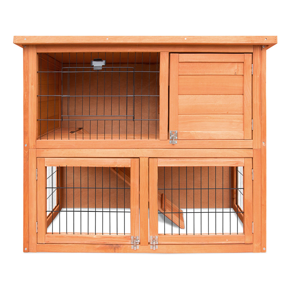 i.Pet Rabbit Hutch Hutches Large Metal Run Wooden Cage Chicken Coop Guinea Pig - Pet And Farm 