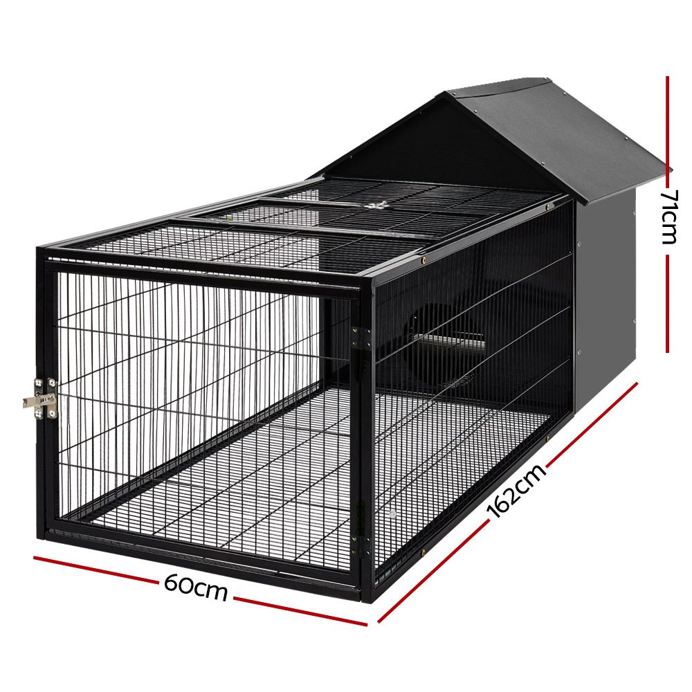 i.Pet Rabbit Cage Hutch 162x60cm Enclosure Metal - Pet And Farm 