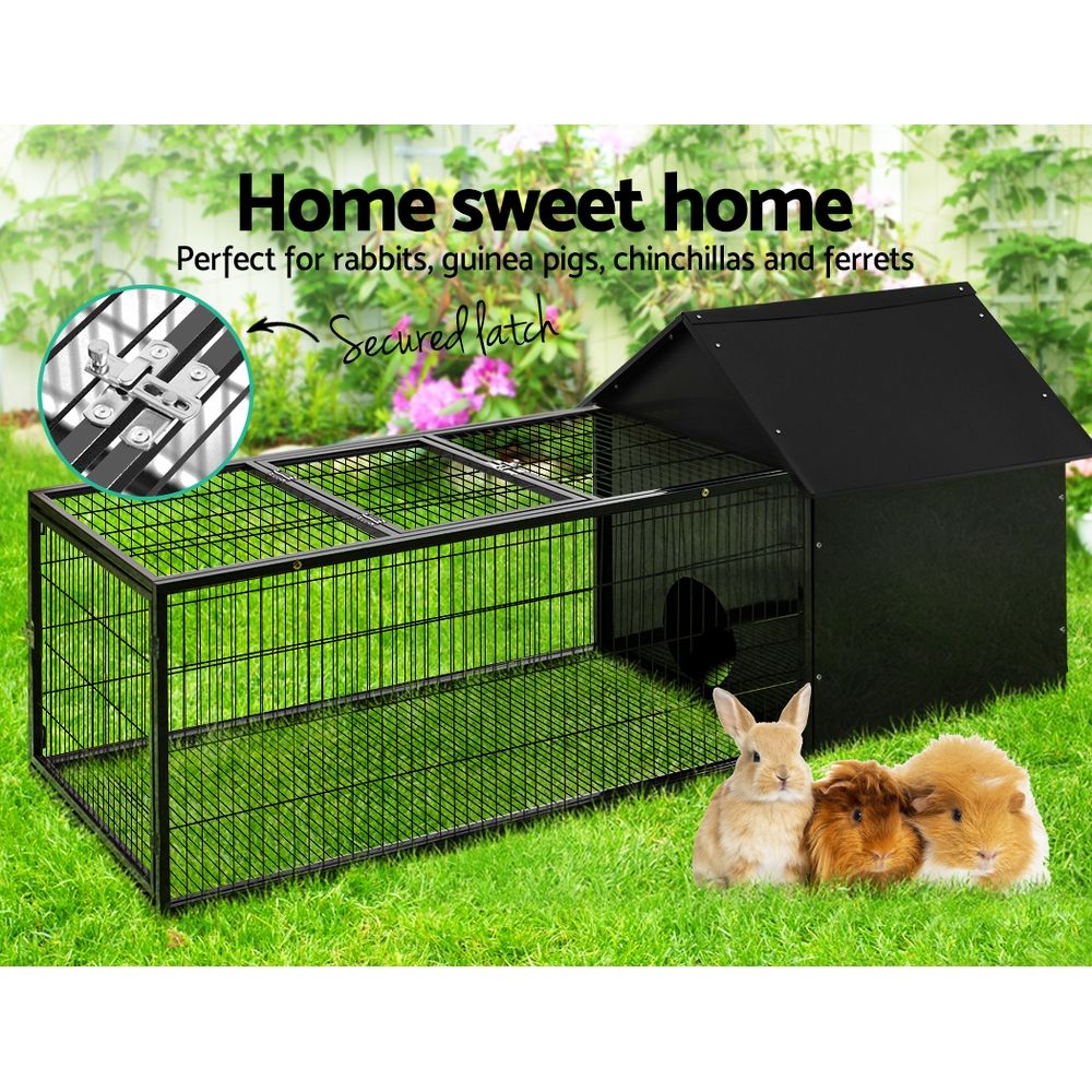 i.Pet Rabbit Cage Hutch 162x60cm Enclosure Metal - Pet And Farm 
