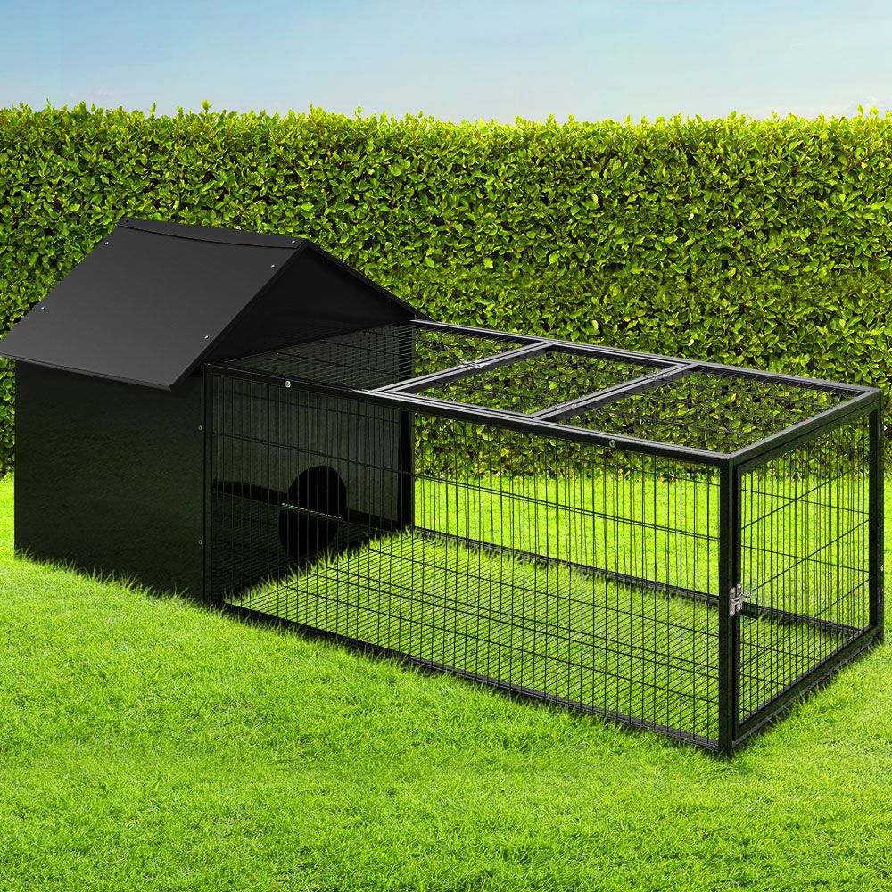 i.Pet Rabbit Cage Hutch 162x60cm Enclosure Metal - Pet And Farm 