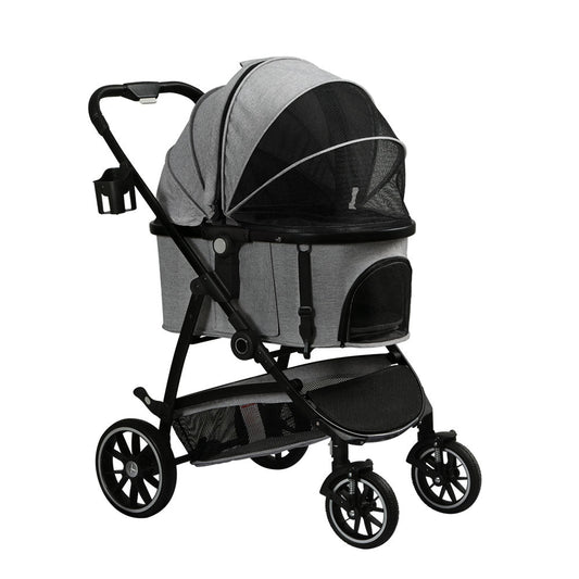 i.Pet Pet Stroller Pram Large Dog Cat Carrier Travel Pushchair Foldable 4 Wheels - Pet And Farm