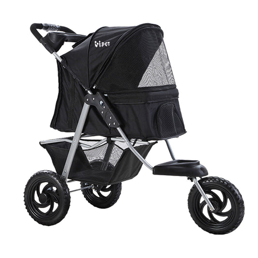 i.Pet Pet Stroller Dog Carrier Foldable Pram Large Black - Pet And Farm