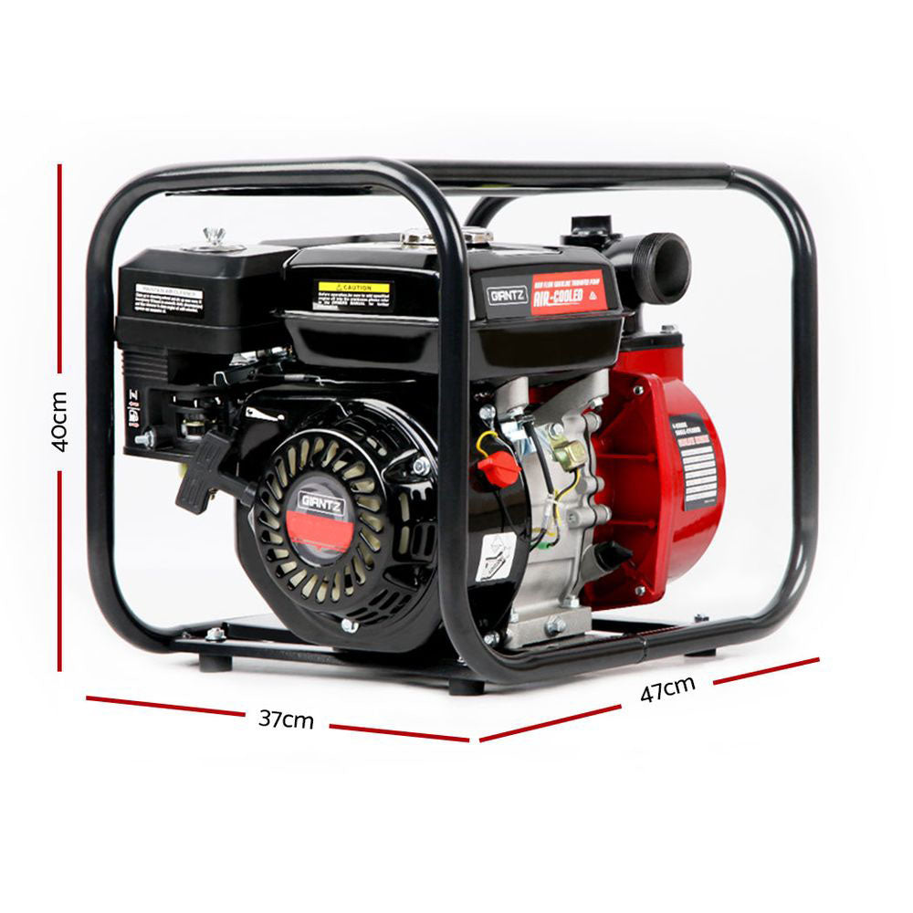 Giantz Petrol Water Pump 2" High Flow Transfer Fire Fighting Irrigation - Pet And Farm 