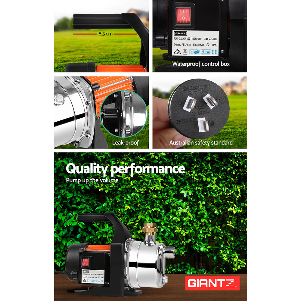 Giantz Garden Water Pump�High Pressure 1500W Tank Rain Farm Irrigation House - Pet And Farm 