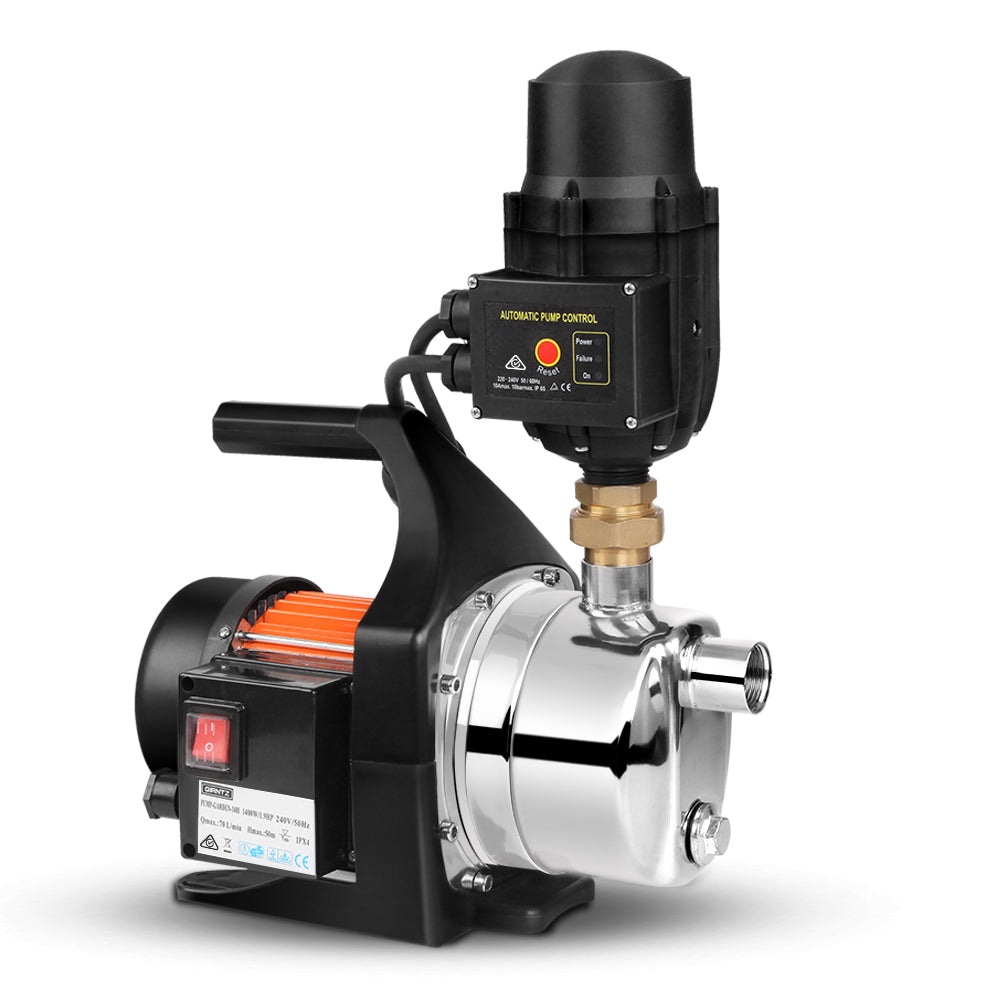 Giantz Garden Water Pump 1500W Max. High Pressure Tank Rain Farm Irrigation Black - Pet And Farm 