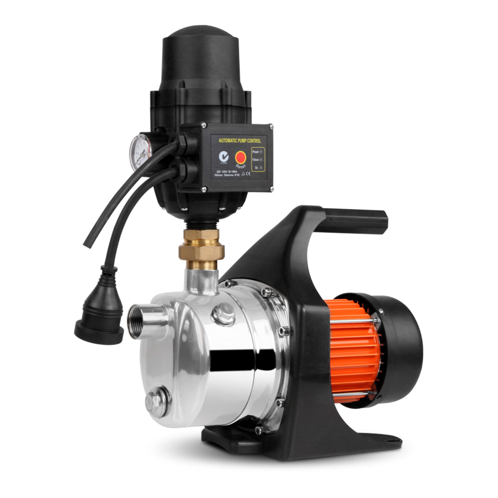 Giantz Garden Water Pump 1500W Max. High Pressure Tank Rain Farm Irrigation Black - Pet And Farm 