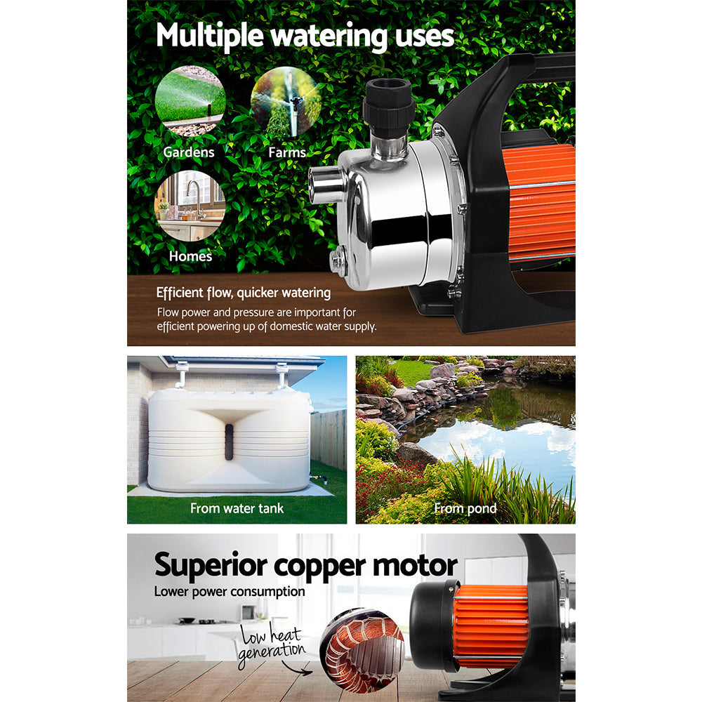Giantz Garden Water Pump High Pressure 800W Tank Rain Farm Irrigation House - Pet And Farm 