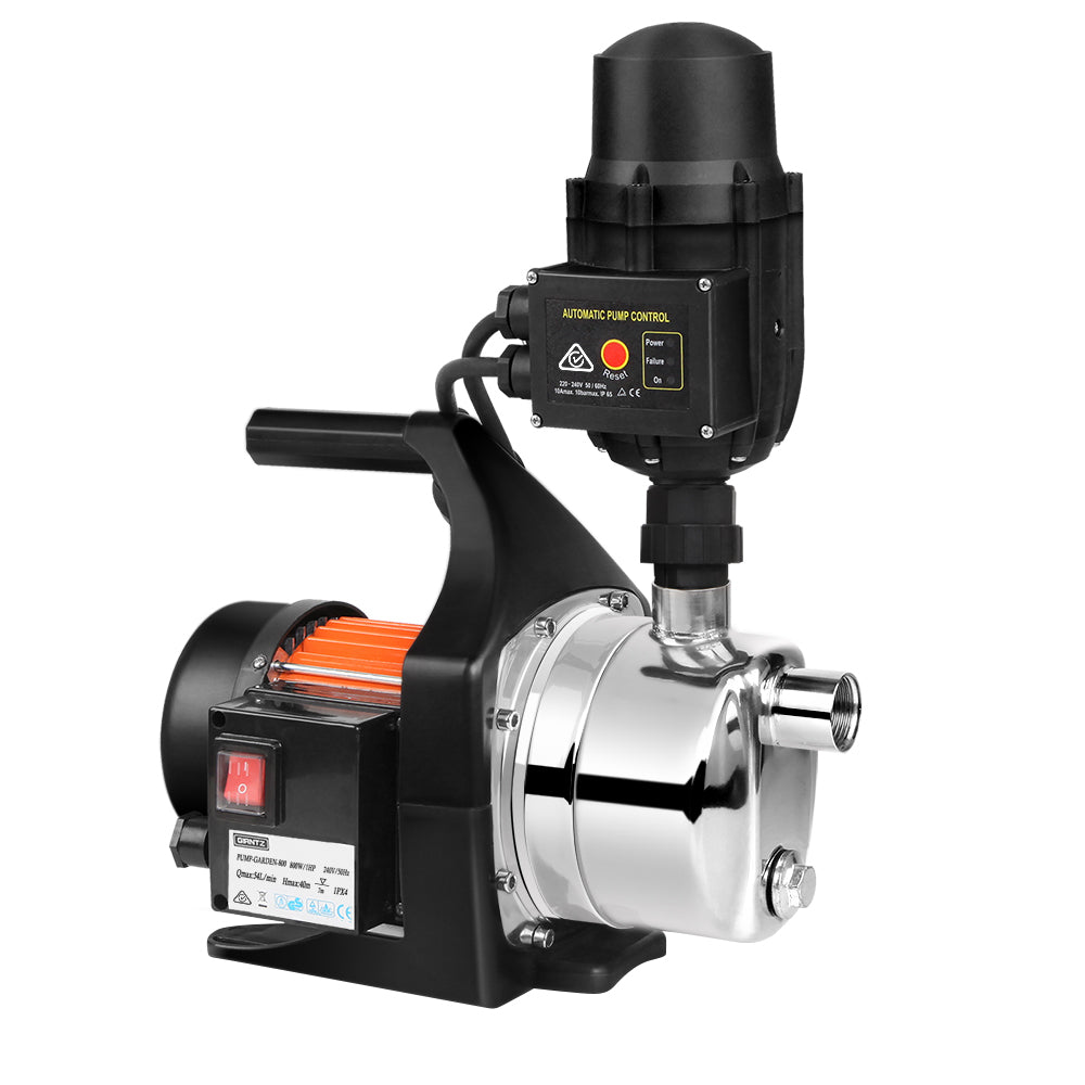 Giantz Garden Water Pump High Pressure 800W Tank Rain Farm Irrigation House Black - Pet And Farm 