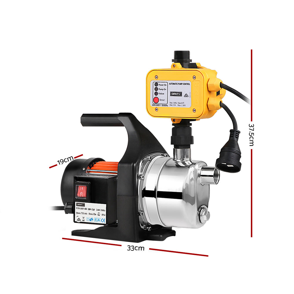 Giantz Garden Water Jet Pump High Pressure 800W Tank Rain Farm Irrigation Yellow - Pet And Farm 