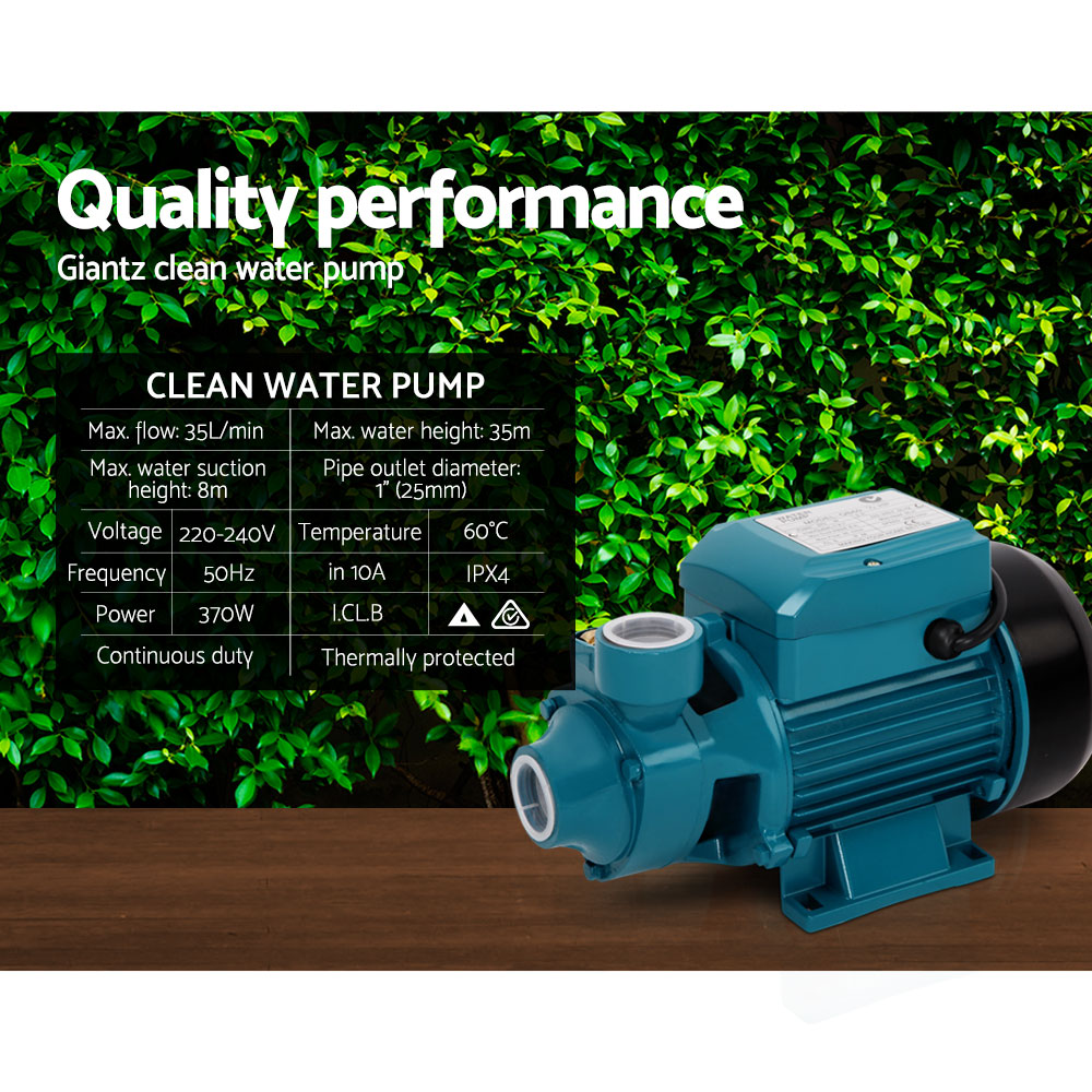 Giantz Electric Clean Water Pump - Pet And Farm 