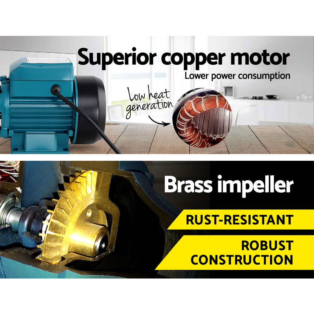 Giantz Peripheral Water Pump Garden Boiler Car Wash Electric Irrigation QB60 - Pet And Farm 