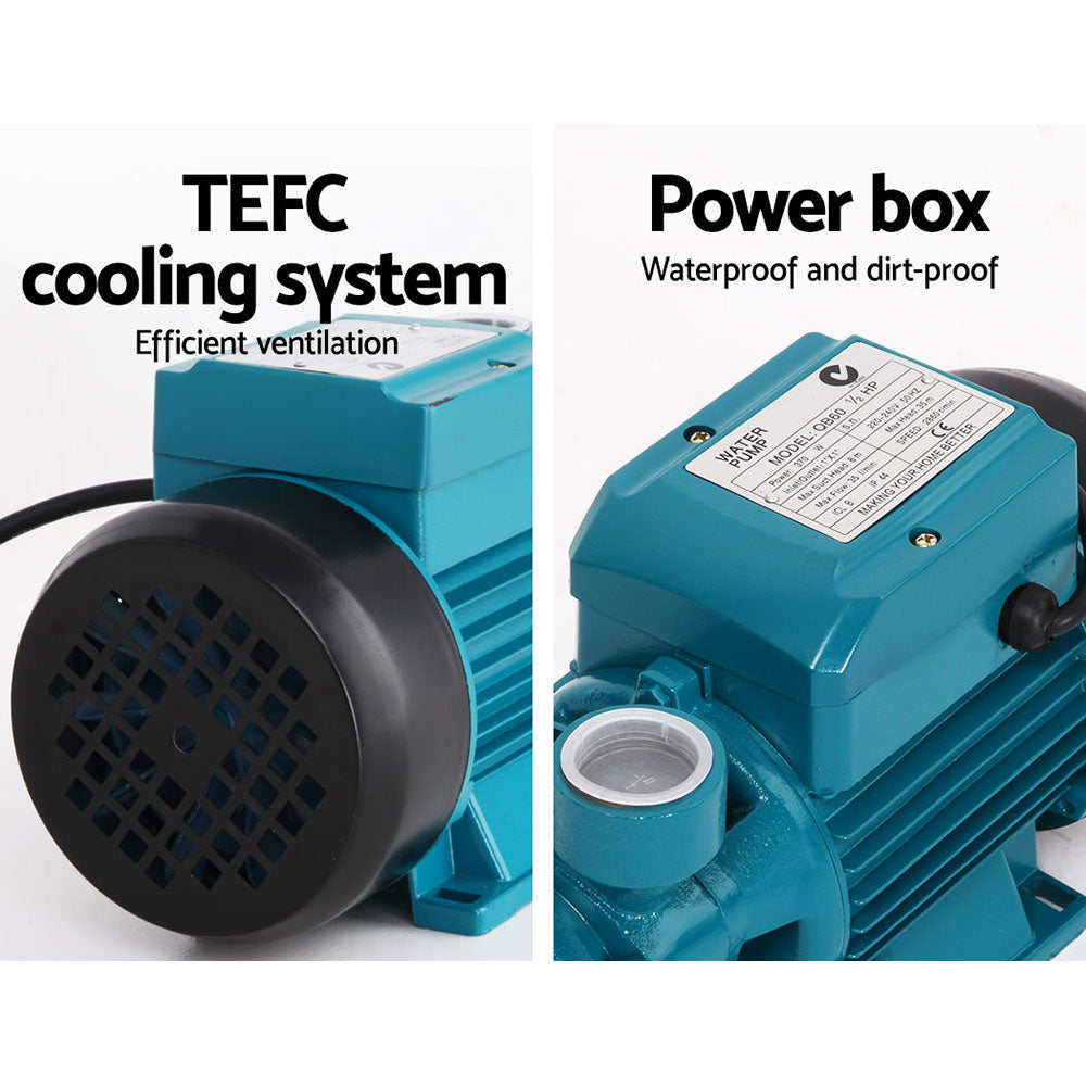 Giantz Peripheral Water Pump Garden Boiler Car Wash Electric Irrigation QB60 - Pet And Farm 