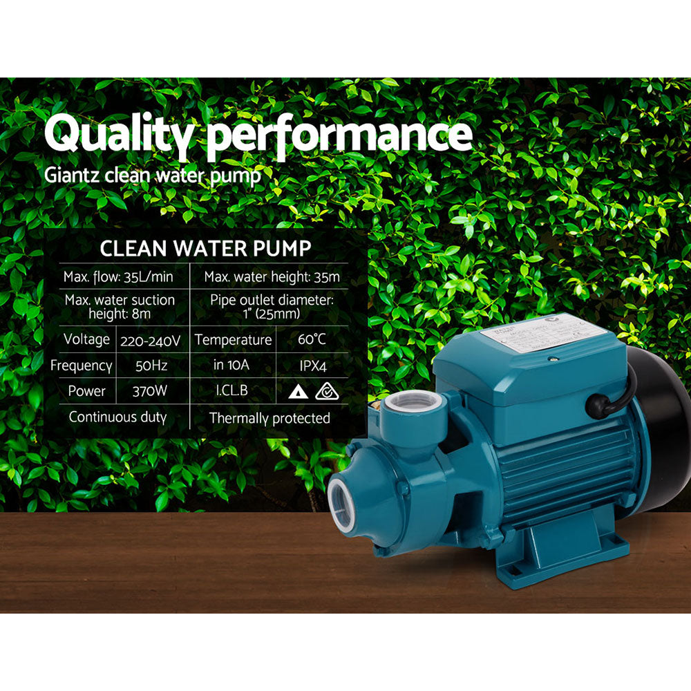 Giantz Peripheral Water Pump Garden Boiler Car Wash Electric Irrigation QB60 - Pet And Farm 