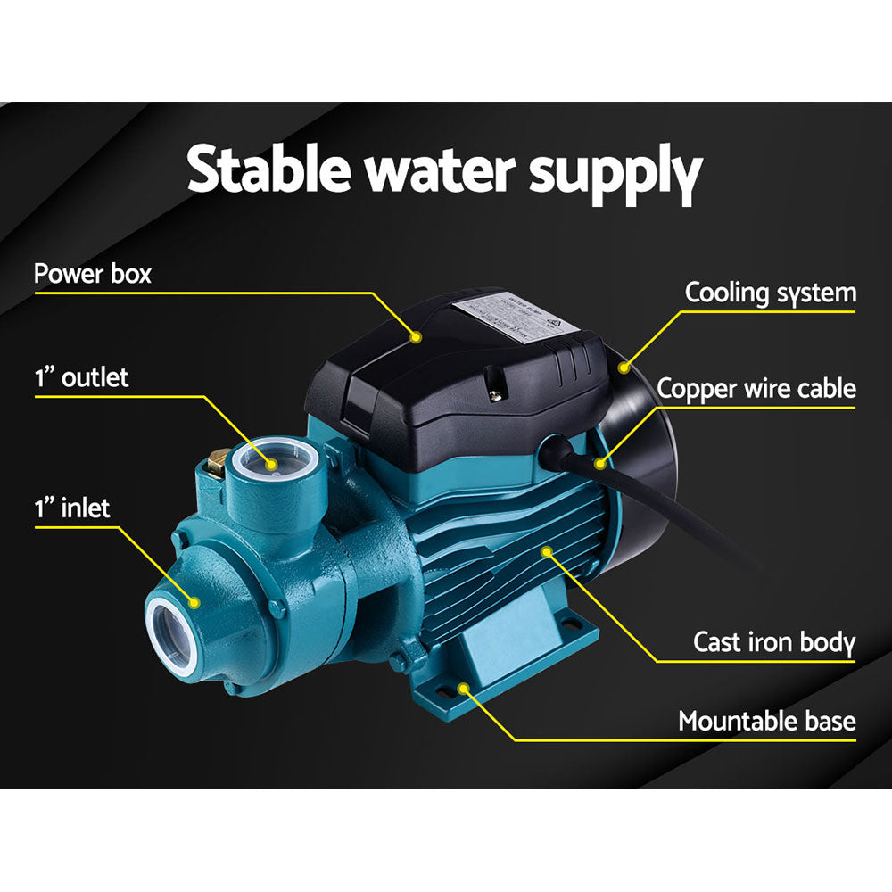 Giantz Peripheral Water Pump Garden Boiler Car Wash Auto Irrigation House QB60 - Pet And Farm 