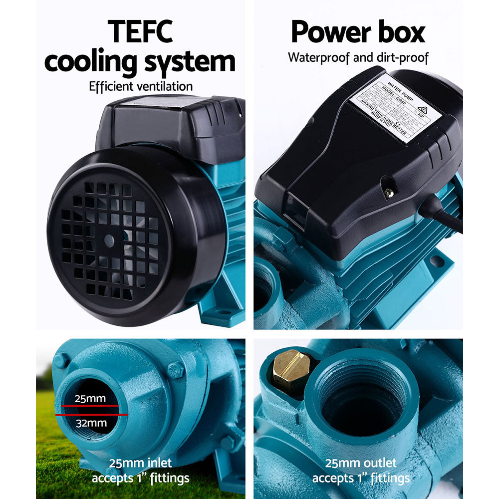 Giantz Peripheral Water Pump Garden Boiler Car Wash Electric Irrigation QB60 Yellow - Pet And Farm 