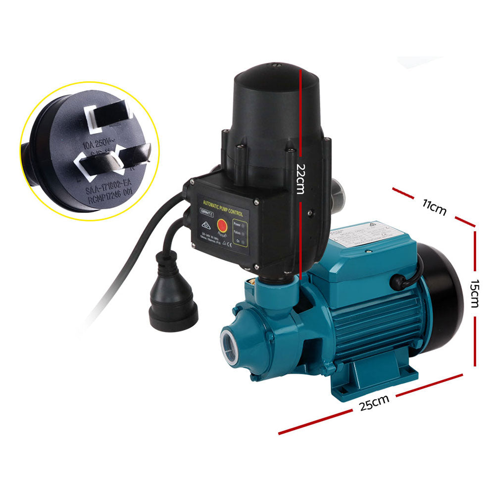 Giantz Auto Peripheral Pump Clean Water Garden Farm Rain Tank Irrigation QB60 - Pet And Farm 