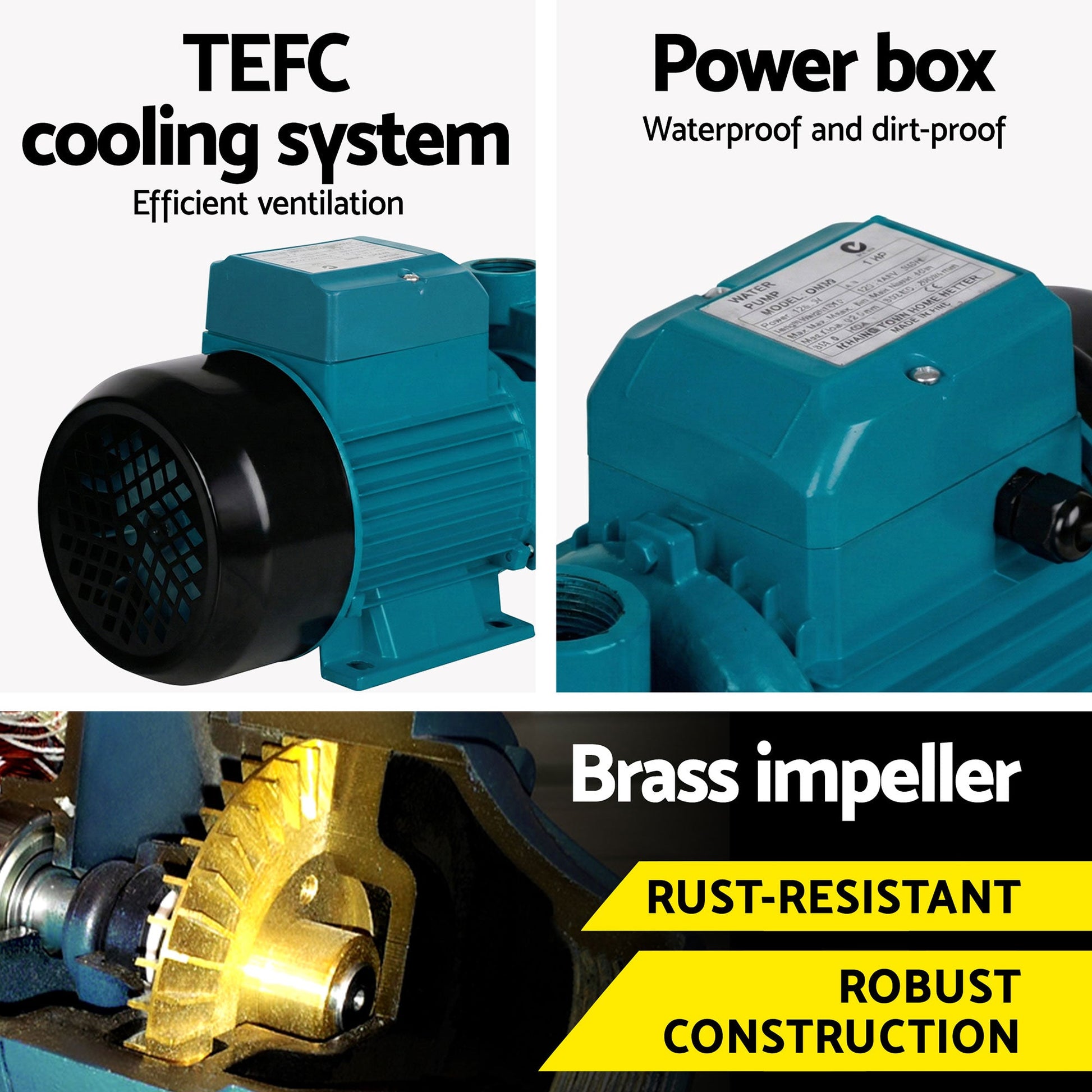 Giantz Peripheral Water Pump Garden Boiler Car Wash Auto Irrigation House QB80 - Pet And Farm 