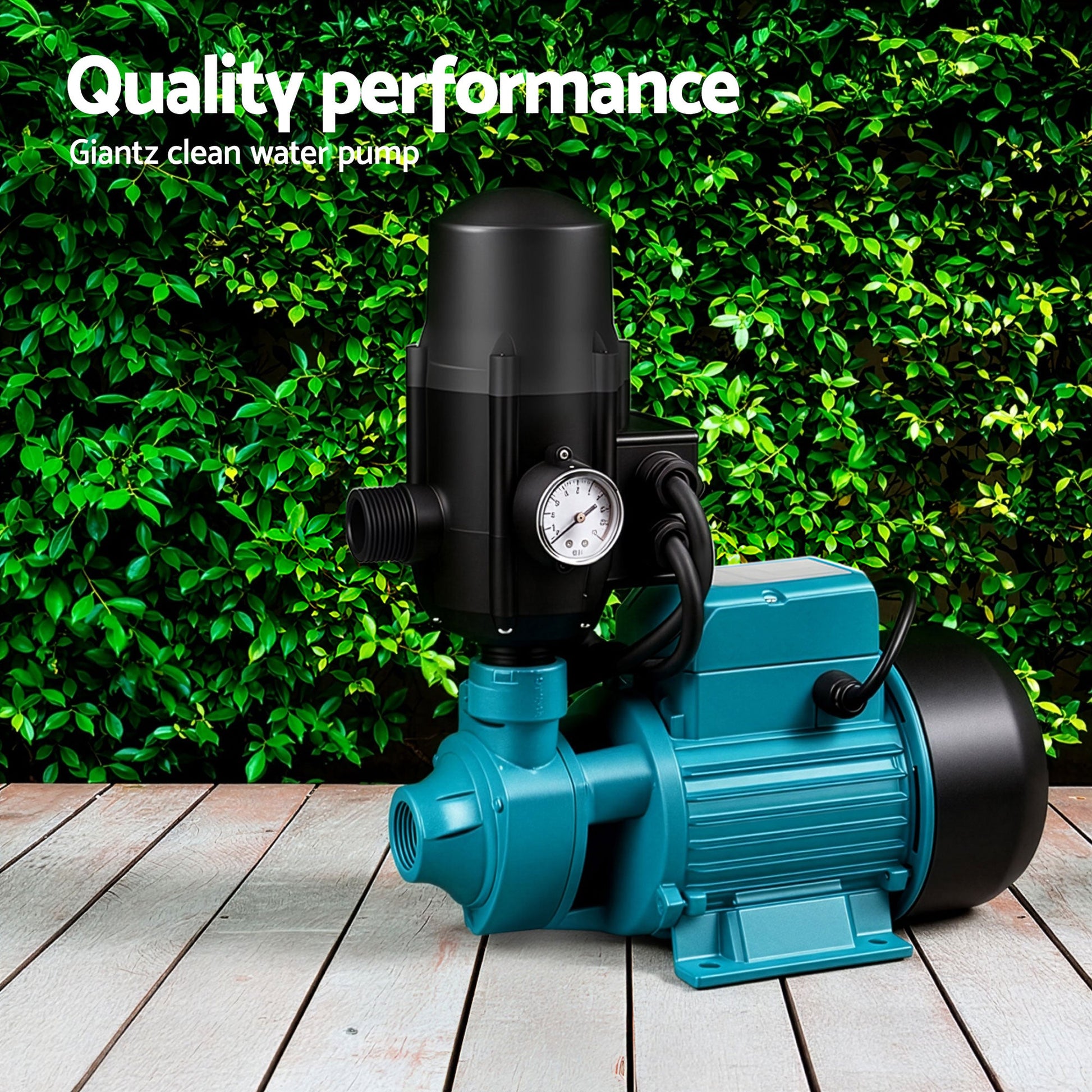 Giantz Peripheral Water Pump Garden Boiler Car Wash Auto Irrigation QB80 Black - Pet And Farm 
