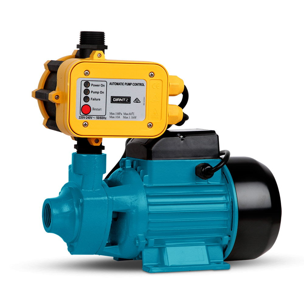 Giantz Peripheral Water Pump Garden Boiler Car Wash Auto Irrigation QB80 Yellow - Pet And Farm 