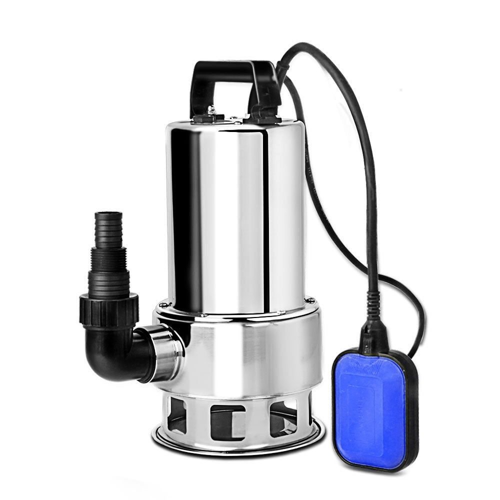 Giantz 1800W Max. Submersible Dirty Water Pump Bore Tank Well Steel Automatic Clean - Pet And Farm 
