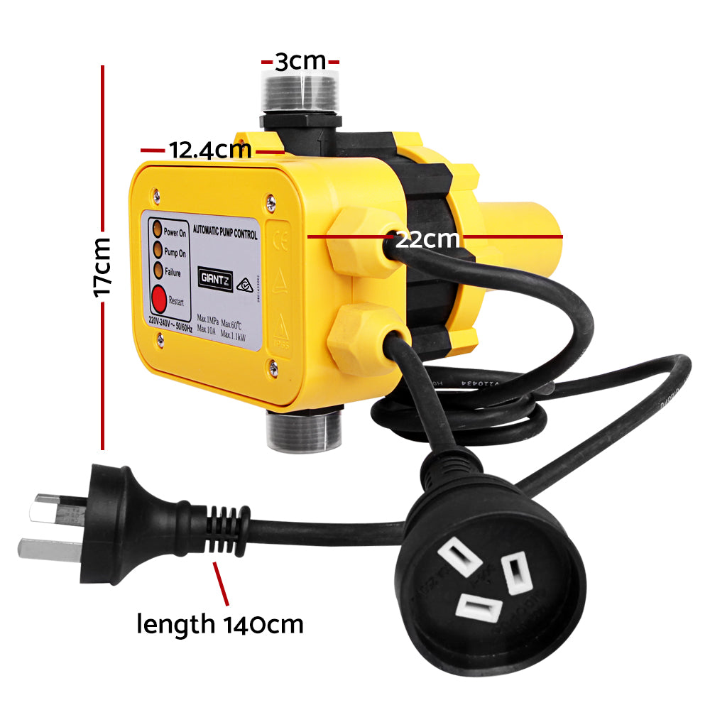 Giantz Automatic Electronic Water Pump Controller - Yellow - Pet And Farm 