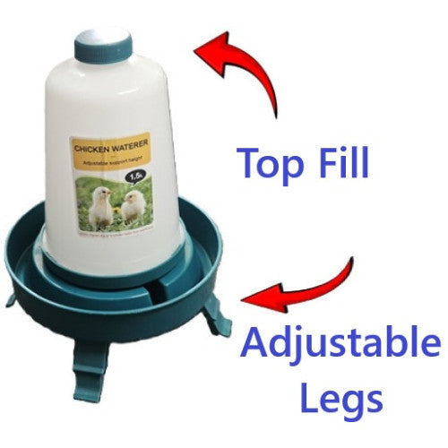Poultry Sleeve Drinker 1.5L on Legs - Pet And Farm 