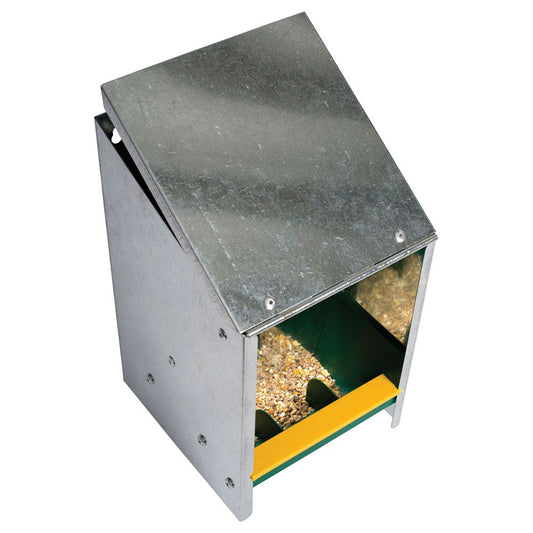 Poultry Feeder Wall-Mount Zinc 2.5kg - Pet And Farm