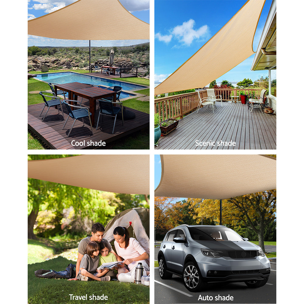 Instahut 280gsm 3x3m Sun Shade Sail Canopy Rectangle - Pet And Farm 