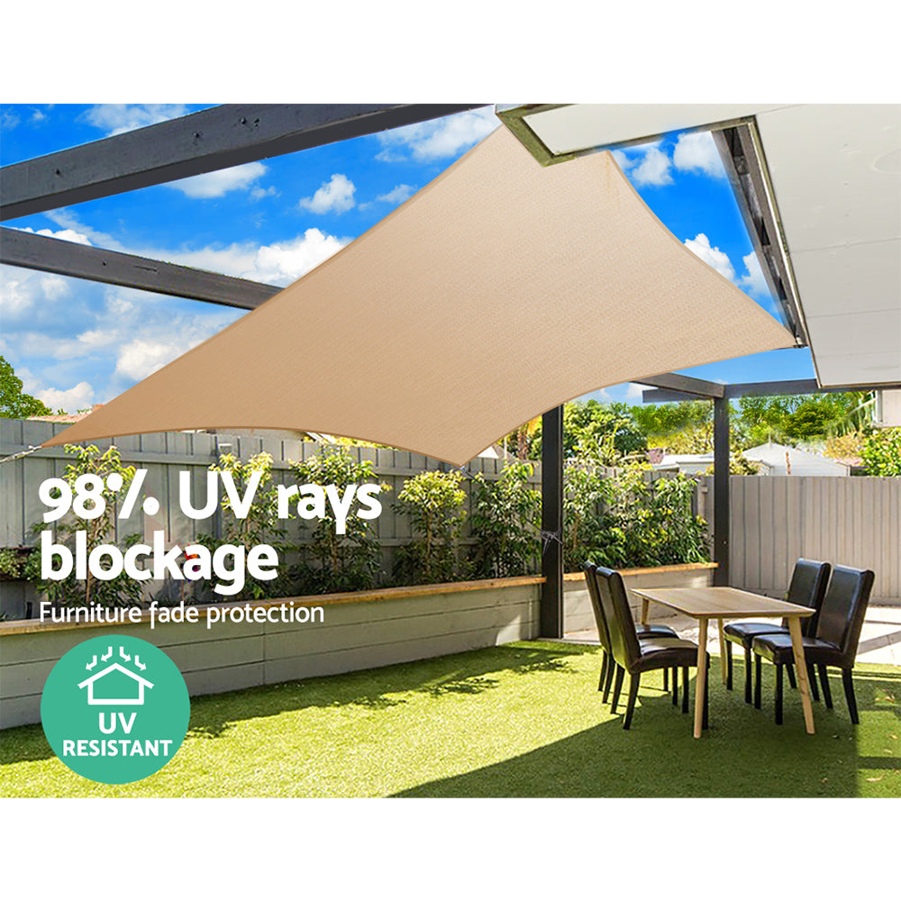 Instahut 280gsm 3x3m Sun Shade Sail Canopy Rectangle - Pet And Farm 