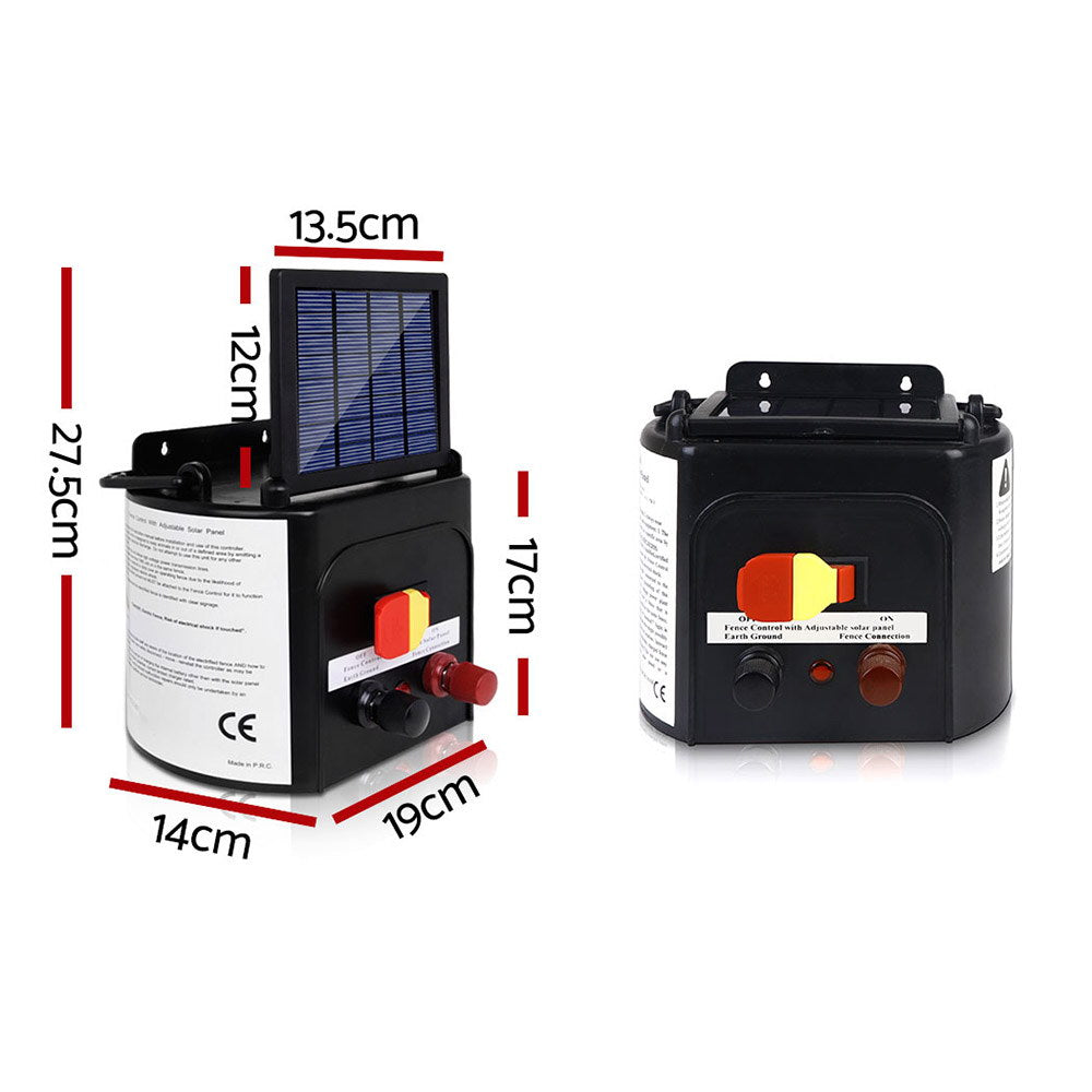 Giantz 5km Solar Electric Fence Charger Energiser - Pet And Farm 