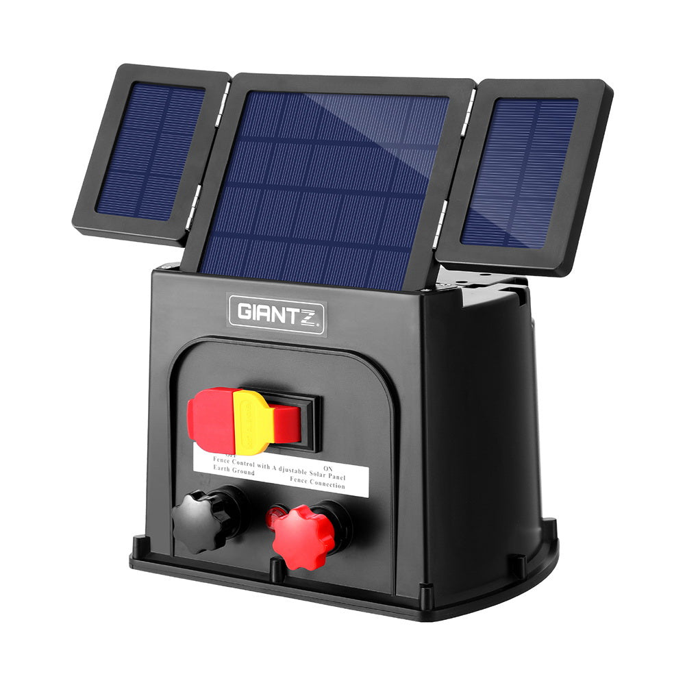 Giantz 5km Electric Fence Energiser PET Solar Energizer 0.15J - Pet And Farm 