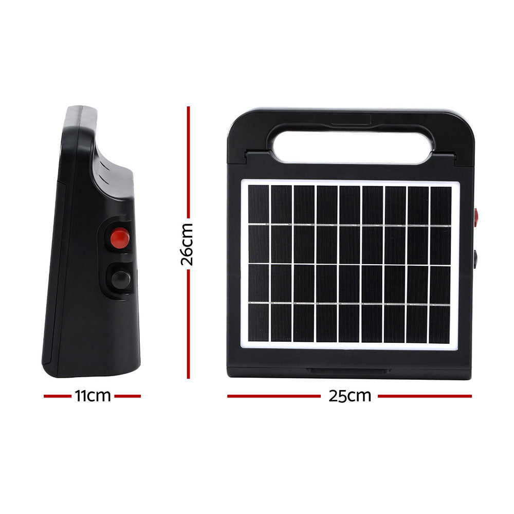 Giantz 10km Electric Fence Energiser Solar Energizer Charger Farm Animal 0.3J - Pet And Farm 