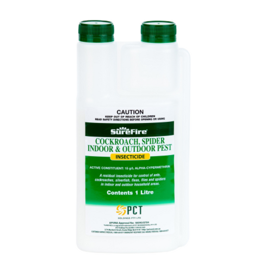 Surefire Cockroach, Spider Indoor & Outdoor Pest Insecticide 1L - Pet And Farm