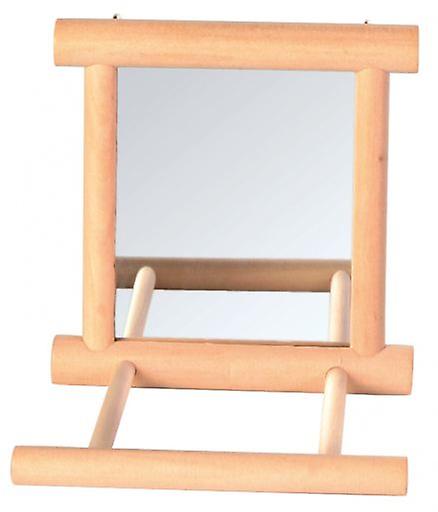 Wood Framed Mirror with Perch - Pet And Farm 