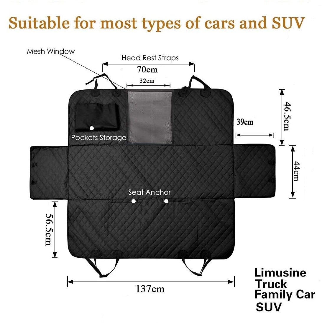 Waterproof Dog Seat Cover with View Mesh and Scratch Prevent Antislip for Trucks ,Cars and SUV - Pet And Farm 