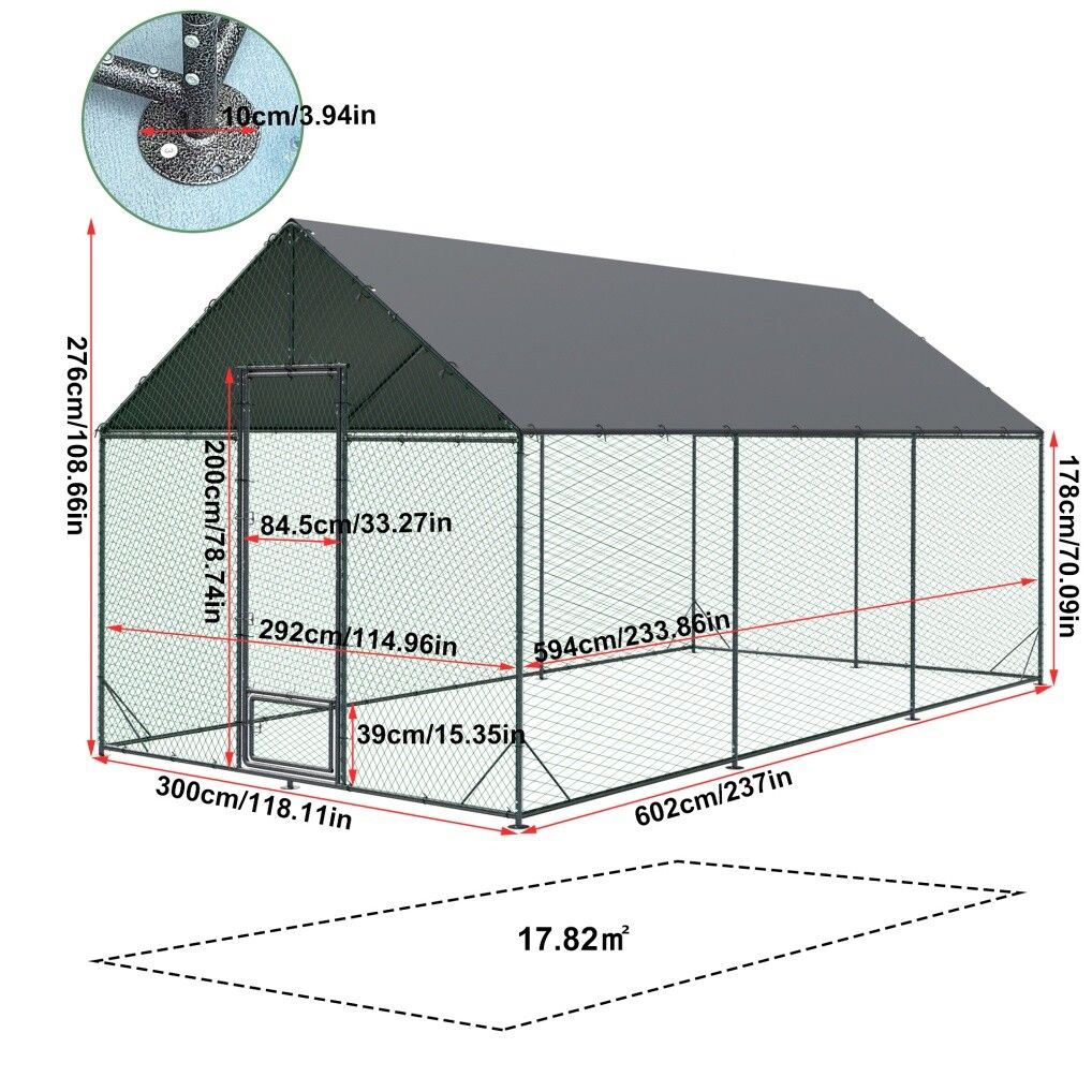 XXL Chicken Coop Hen House Cage 276x602x300cm - Pet And Farm 