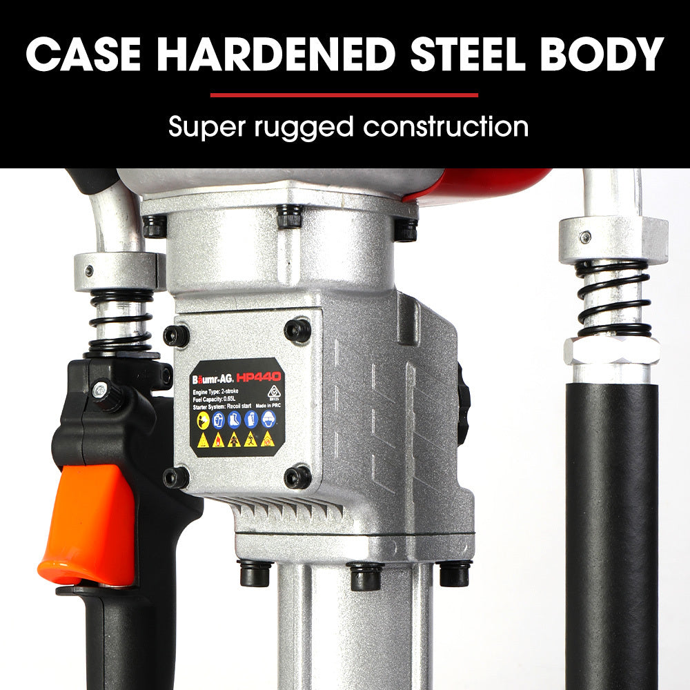 BAUMR-AG 38cc 4-Stroke Petrol Post Driver, with Carry Case & 3 Piling Sleeves - Pet And Farm 