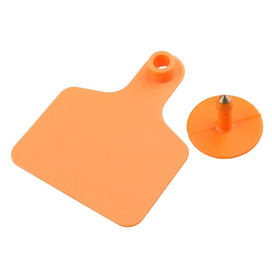 100x Cattle Ear Tags 6x7cm Set - Medium Orange Blank Cow Sheep Livestock Label - Pet And Farm 