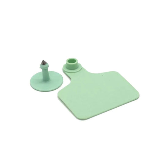 100x Cattle Ear Tags 5x4cm Set - Small Green Blank Sheep Pig Livestock Label